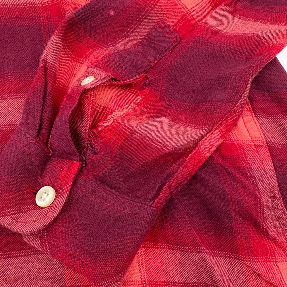 Gap + Pendleton Boyfriend Plaid Slouchy Flannel Shirt Red Pink Large - Picture 6 of 12